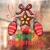 Eten Slapen Kerstmis Kerst Thuis Raamsticker (Vel 2)
