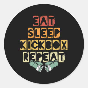Eten Slapen Kickboksen Herhalen Mma Kickboksen Kic Ronde Sticker