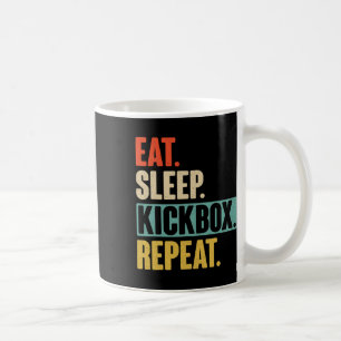 Eten Slapen Kickboxen Herhalen - Retro Vintage Kic Koffiemok