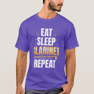 Eten Slapen Klarinet Herhalen Klarinettist Muzikan T-shirt