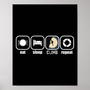 Eten, Slapen, Klimmen, Herhalen - Grappig Klimmen, Poster