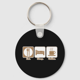 eten slapen koffie sleutelhanger