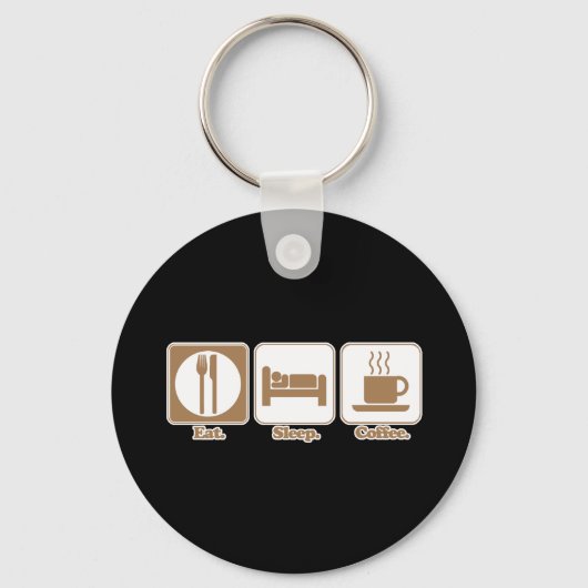 eten slapen koffie sleutelhanger (Voorkant)