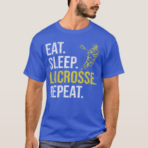 Eten Slapen Lacrosse Herhalen Sportseam Cadeaus Ma T-shirt