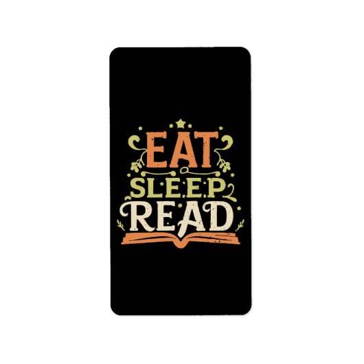 Eten Slapen Lezen, Grappig Lezen Etiket (Voorkant)