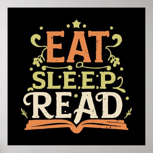Eten Slapen Lezen, Grappig Lezen Poster (Voorkant)
