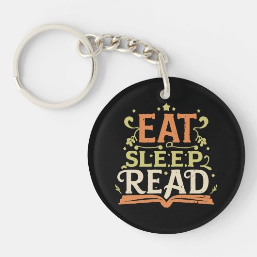 Eten Slapen Lezen, Grappig Lezen Sleutelhanger (Voorkant)