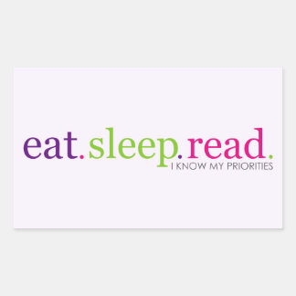 Eten, slapen, LEZEN - ik ken mijn prioriteiten Rechthoekige Sticker