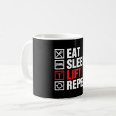 Eten Slapen Lichten Herhalen Koffiemok (Voorkant links)