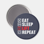 Eten Slapen Lichten Herhalen Magneet (Voorkant / Achterkant)