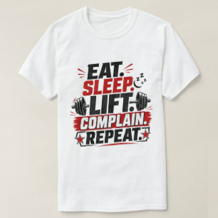 Eten Slapen Lichten Kwijlen Herhalen Grappige Gym T-shirt