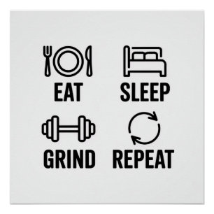 Eten. Slapen. Malen. Herhalen Perfect Poster