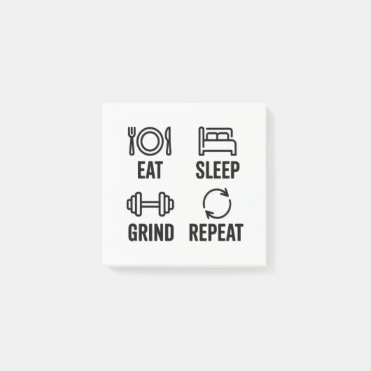 Eten. Slapen. Malen. Herhalen Post-it® Notes (Voorkant)