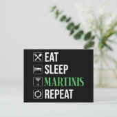 Eten. Slapen. Martinis. Herhalen. Briefkaart (Staand voorkant)