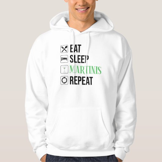 Eten. Slapen. Martinis. Herhalen. Hoodie (Voorkant)