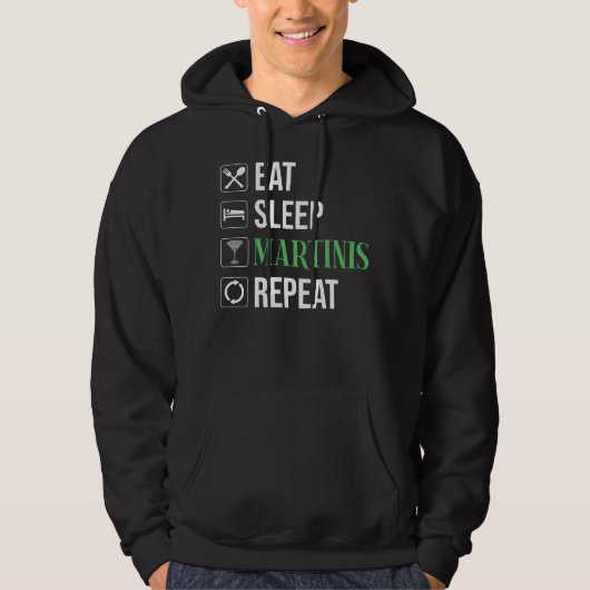 Eten. Slapen. Martinis. Herhalen. Hoodie (Voorkant)