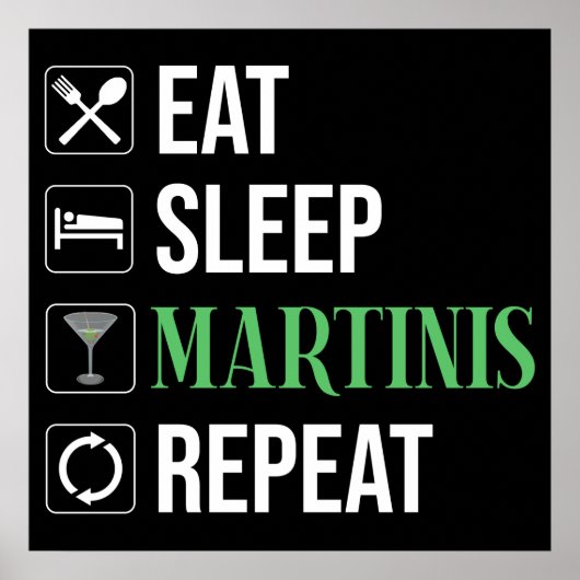 Eten. Slapen. Martinis. Herhalen. Poster (Voorkant)