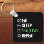 Eten. Slapen. Martinis. Herhalen. Sleutelhanger (Voorkant)