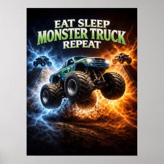 Eten Slapen Monstertruck Poster