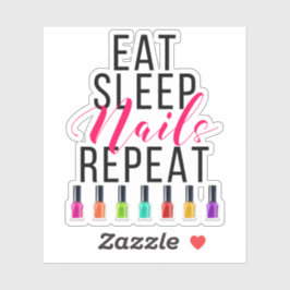 Eten Slapen Nagels Herhalen Fel Regenboog Nagellak Sticker