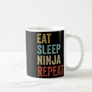 Eten Slapen Ninja Herhalen Grappige Karate Outfit Koffiemok