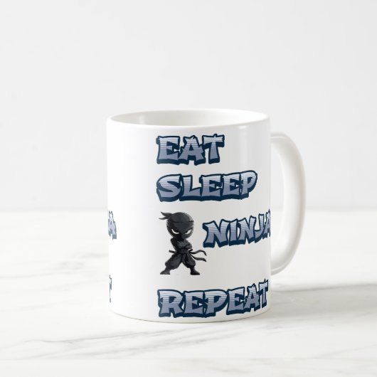 Eten, slapen, ninja, herhalen koffiemok (Voorkant rechts)
