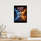 Eten Slapen Ninja Vlam Poster (Keuken)