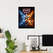 Eten Slapen Ninja Vlam Poster (Thuiskantoor)