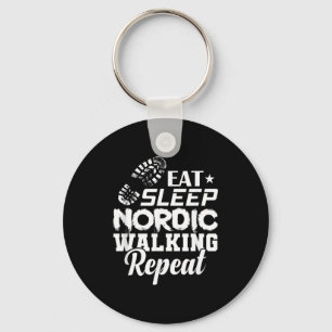 Eten slapen Nordic wandelen herhalen sport  Sleutelhanger
