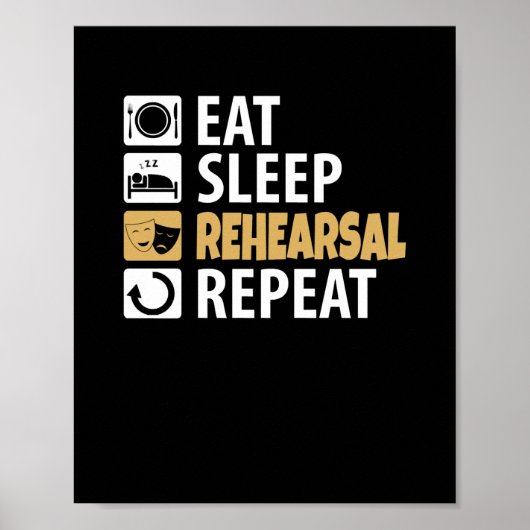 Eten Slapen Oefenen Herhalen Poster (Voorkant)