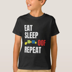 Eten Slapen Oof Herhalen Grappige Meme Gamers Cade T-shirt