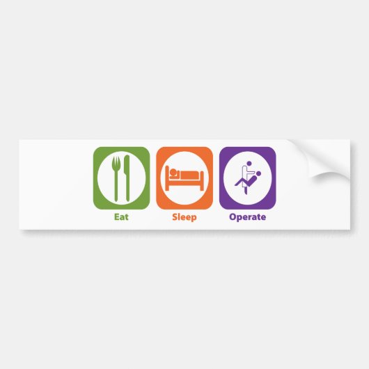 Eten Slapen Opereren Bumpersticker (Voorkant)