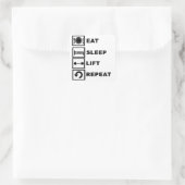 Eten, slapen, optillen, herhalen. vierkante sticker (Tas)