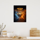 Eten Slapen Oude Auto's Poster (Keuken)