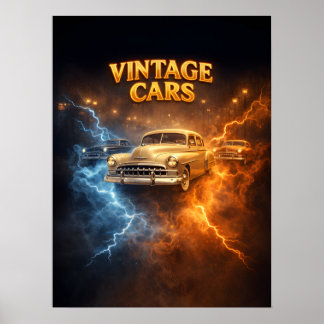 Eten Slapen Oude Auto's Poster