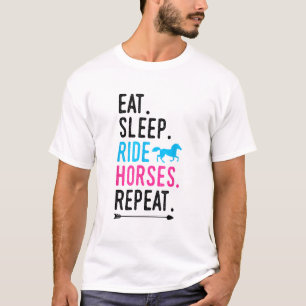 Eten Slapen Paardrijden Herhalen Paardrijden Eques T-shirt