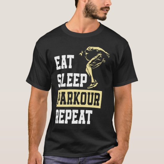 Eten Slapen Parkour Herhalen Gratis Hardlopen Par T-shirt (Voorkant)