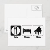 eten slapen piano spelen briefkaart (Voorkant / Achterkant)