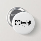 eten slapen piano spelen ronde button 5,7 cm (Voorkant /achterkant)