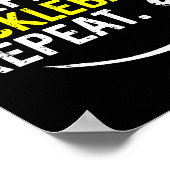 Eten slapen pickleball herhaal poster (Hoek)