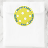 ETEN, SLAPEN, PICKLEBALL, HERHAAL RONDE STICKER (Tas)