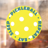 ETEN, SLAPEN, PICKLEBALL, HERHALEN RAAMSTICKER (Vel 2)