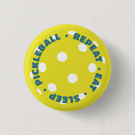 ETEN, SLAPEN, PICKLEBALL, HERHALEN RONDE BUTTON 3,2 CM