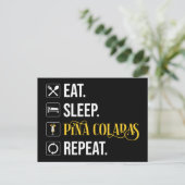 Eten. Slapen. Pina Colada's. Herhalen. Briefkaart (Staand voorkant)
