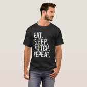 Eten Slapen Pitchen Herhalen Hoefijzer Pitchen T-shirt (Voorkant volledig)