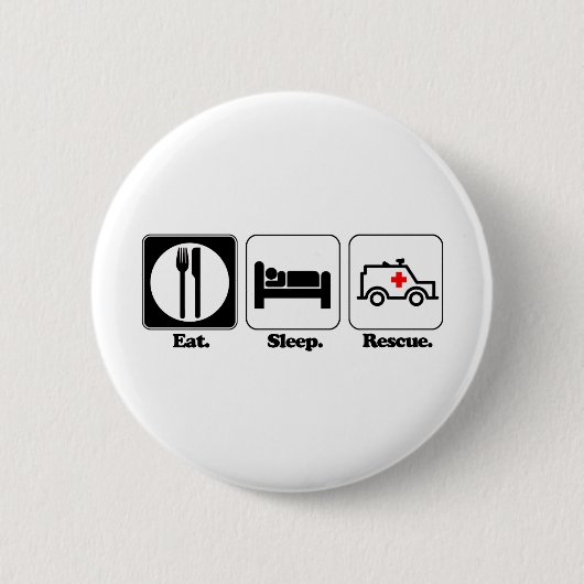 eten slapen redden ronde button 5,7 cm (Voorkant)