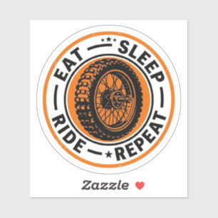 Eten Slapen Rijden Herhalen Sticker — Wielsticker