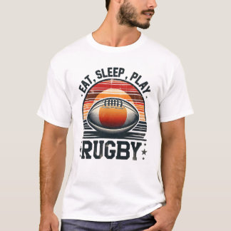 Eten, slapen, rugby spelen t-shirt