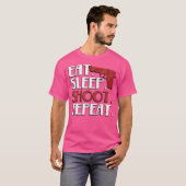 Eten Slapen Schieten Herhaal Schieten met Vuurwape T-shirt (Voorkant volledig)