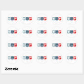 Eten, slapen, schieten ronde sticker (Vel)